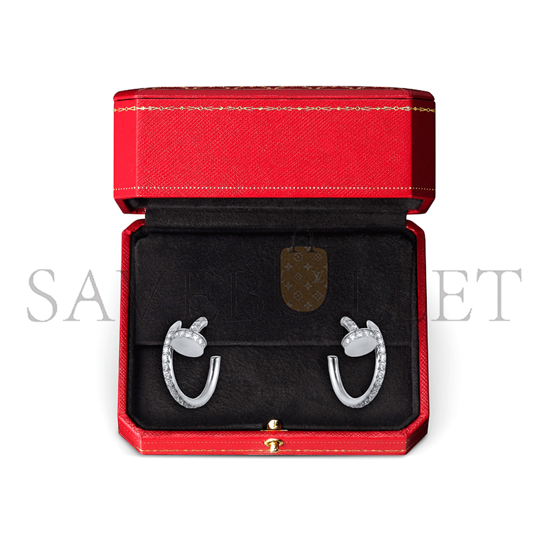 CARTIER JUSTE UN CLOU HOOP EARRINGS, SMALL MODEL, PAVED B8301431 CARTIER JUSTE UN CLOU HOOP EARRINGS, SMALL MODEL, PAVED B8301431